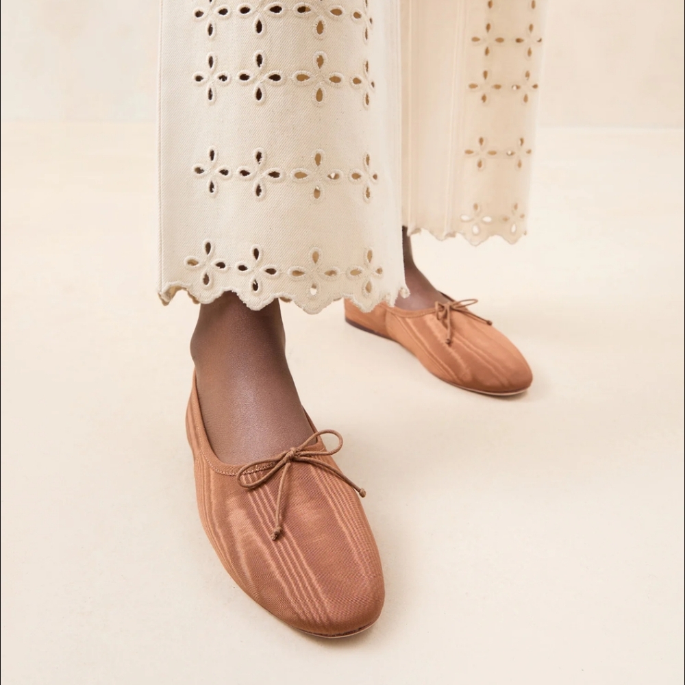 Loeffler Randall Landon Moire Ballet Flat Nutmeg Size 10.5
